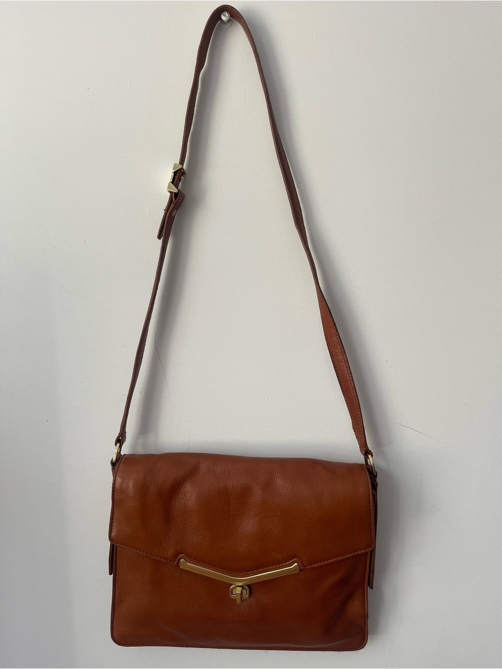 Botkier Tan Leather Crossbody Bag with Gold Hardware